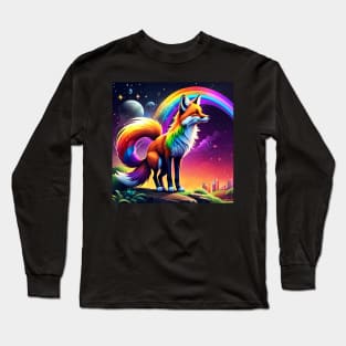 Rainbow Fox Long Sleeve T-Shirt